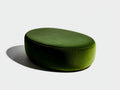 Tabouret rembourré en velours 90×55×42 cm - vert olive - forme ovale avec assise douce pour chambre à coucher