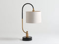 Lampe De Bureau métal 38×22×58 cm - noir blanc et doré avec abat-jour cylindrique - style contemporain pour chambre à coucher