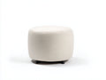 Fauteuil bas en tissu bouclé 88×84×45 cm - blanc cassé - assise ronde rembourrée style contemporain pour salon