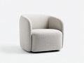 Fauteuil arrondi en tissu bouclé 86×84×76 cm - blanc ivoire - assise enveloppante style contemporain pour salon