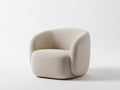 Fauteuil en tissu bouclé 82×78×74 cm - ivoire - coque basse arrondie pour salon