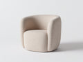 Fauteuil compact en tissu bouclé 76×74×78 cm - crème - accoudoirs hauts pour salon