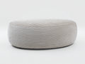Tabouret ovale rembourré 120×60×32 cm - blanc cassé - design bas avec texture en relief pour chambre à coucher