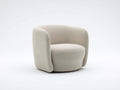 Fauteuil club en tissu bouclé 82×80×75 cm - écru - dossier arrondi confortable design moderne pour salon