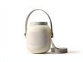 Lampe de bureau LED portable 18×18×32 cm - beige et gris - éclairage sans fil avec poignée pour chambre à coucher
