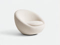 Fauteuil pivotant en tissu bouclé 84×82×78 cm - blanc cassé - assise ronde confortable style contemporain pour salon