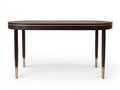 Console en bois foncé 180×42×78 cm - marron noir avec plateau ovale et finition élégante pour chambre à coucher