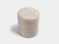Tabouret cylindrique en tissu 45×45×48 cm - beige clair - assise ronde texturée style moderne pour chambre à coucher