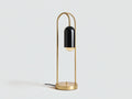 Lampe de bureau LED métal noir et doré 22×22×48 cm - structure arquée en métal - style élégant pour chambre à coucher
