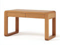 Console en bois finition chêne 140×50×76 cm - naturel clair - meuble de rangement minimaliste avec tiroirs pour chambre à coucher