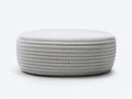 Tabouret ovale rembourré 120×60×35 cm - gris clair - tissu texturé et forme basse pour chambre à coucher