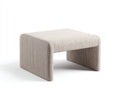 Tabouret en tissu texturé 75×75×38 cm - gris clair - assise carrée rembourrée pour chambre à coucher